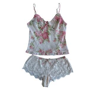 Sm Y2K VTG Victoria’s Secret Floral Cami Lace Panties Set Rare Coquette Romantic